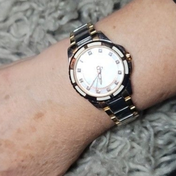 Bulova Rose & Silver Diamond Watch